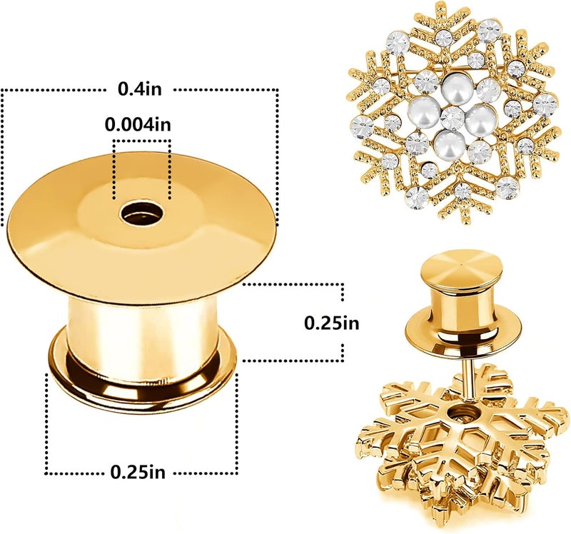 DUFEIMOY 30Pcs Metal Locking Pin Backs, Pin Locks Keeper Clasp, Pin Backs with Storage Case for Brooch Enamel Lapel Hat Badge, Gold Pin Backs Locking - Image 2